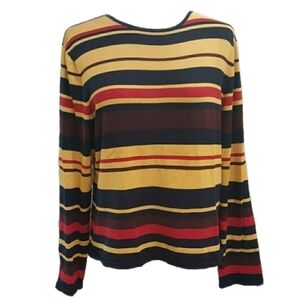 Liz Claiborne Collection, Silk Nylon Striped Sweater, XL